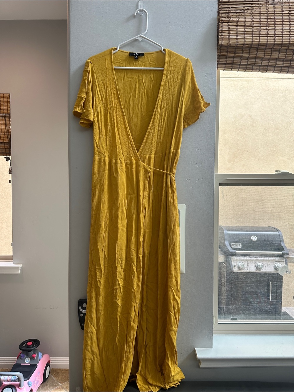 Lulu's Mustard Wrap Maxi Dress